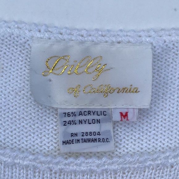 Vintage 70s NEW Womens Short Sleeve Sweater Top Embellished Appliqué Medium - Picture 5 of 8